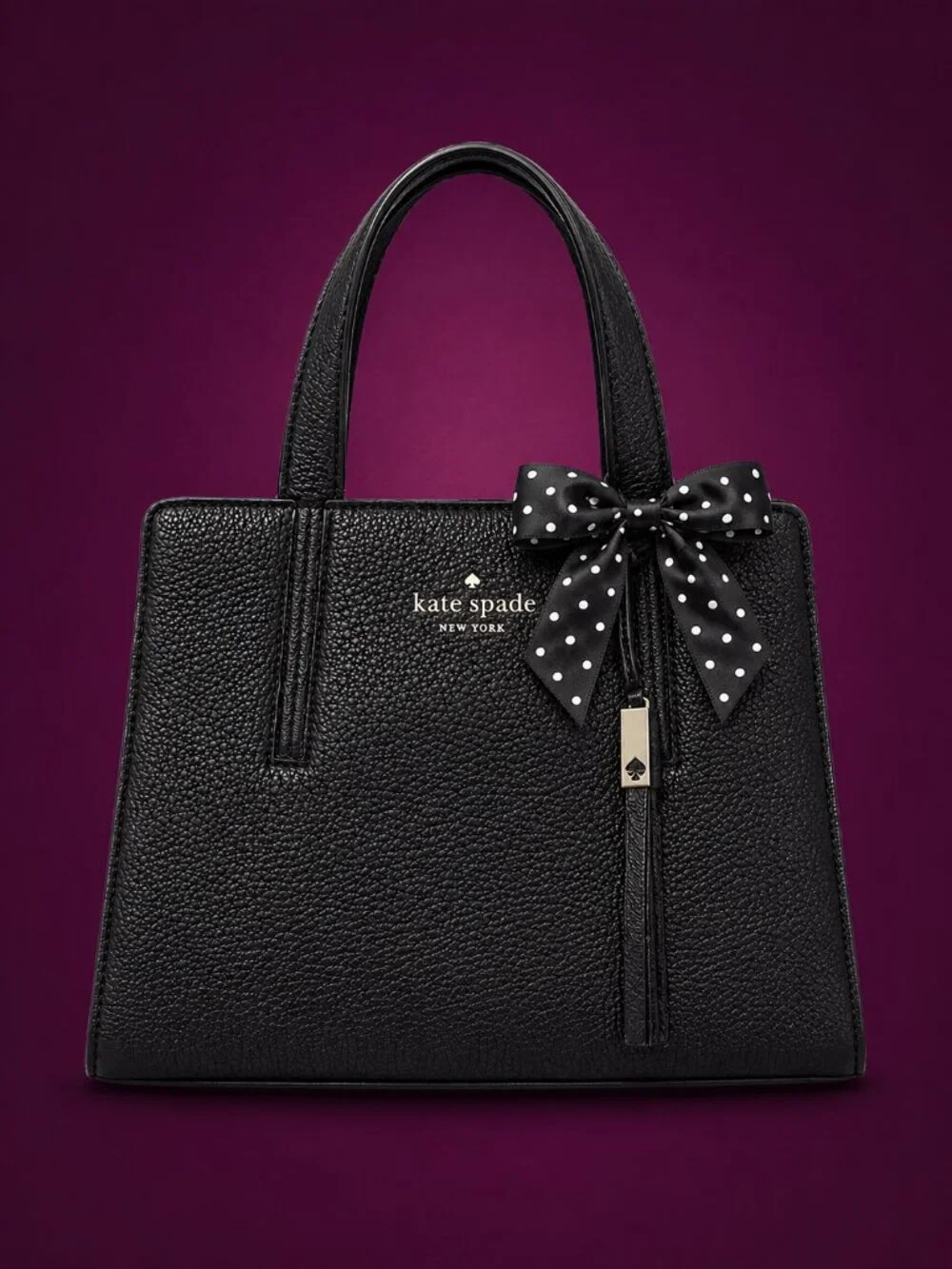 KATE SPADE New York Grey Street Dominique Satchel Pebbled Leather Handbag Purse